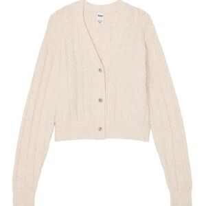 PINK Victoria's Secret Collegiate Cable-Knit Cropped Cardigan